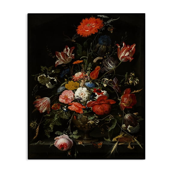 Stupell Industries Cottage Flowers in Metal Vase Canvas Art, 16 x 20, by Abraham Mignon