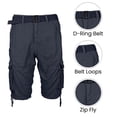 thumbnail image 3 of Mens Distressed Belted Cotton Cargo Shorts, 3 of 5