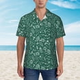 thumbnail image 4 of Balery Green Christmas Print Men's Hawaiian Shirts Short Sleeve Beach Shirt Relaxed Fit Vacation Button Down Shirts-Medium, 4 of 9