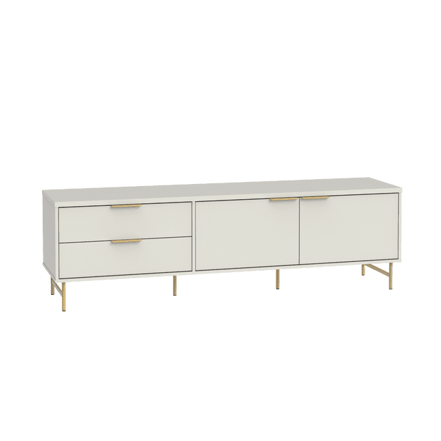 Rack para TV Moveis 75 con Cajones y Espacio de Almacenaje Blanco Mate