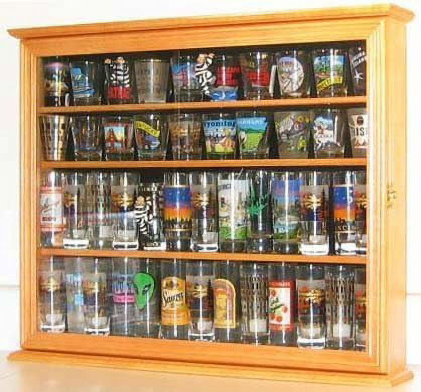 Tall Shot Glass Shooter Display Case Holder Small Wall Curio