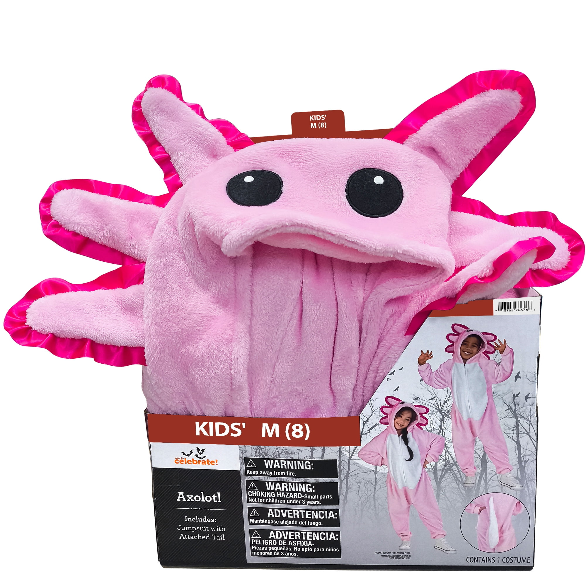 Axolotl Jumpsuit Halloween Costume for Children, Boy's Size M (8), by Way to Celebrate