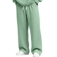 thumbnail image 2 of Wutalume Men's Solid Color Loose Fit Wide Leg Sweatpants, Casual Fashion Joggers with Elastic Waistband and Drawstring for Lounge, Streetwear, and Everyday Comfort,Green S, 2 of 7