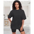 thumbnail image 3 of Camiseta Adorejoy de gran tamaño, vintage, lavada, holgada, casual, para mujer, 3 of 8