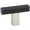 Matte Nickel / Matte Black, variant on Alno A2905-MB Quadrato 1-3/4" Grooved Square T Bar Cabinet Knob / Drawer Knob - Black