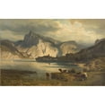 thumbnail image 3 of August Schaeffer von Wienwald 14x11 Black Modern Framed Museum Art Print Titled - Landscape with a Lake, 3 of 5