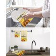 thumbnail image 5 of Sunflowers Kitchen Dish Towels for Drying Dishes Set of 4, Yellow Plaid Sunshine Vintage Country Bee Waffle Weave Microfiber Hand Tea Bathroom Towels Quick Dry & Absorbent Towel 12x12, 5 of 7