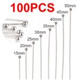 thumbnail image 1 of 100 unids 15/30/50mm 316L alfileres cabeza plana acero inoxidable suministros joyería alfileres de bola alfileres alfileres ojo para la fabricación manualidades accesorios y materiales accesorios de c, 1 of 4