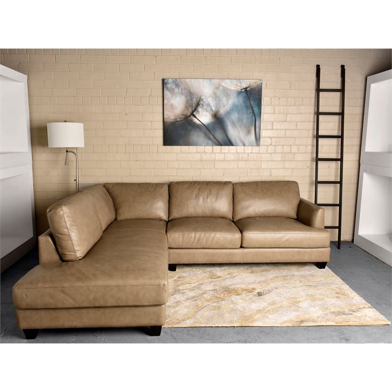 Deep Seat Leather Sectional Sofa Baci Living Room