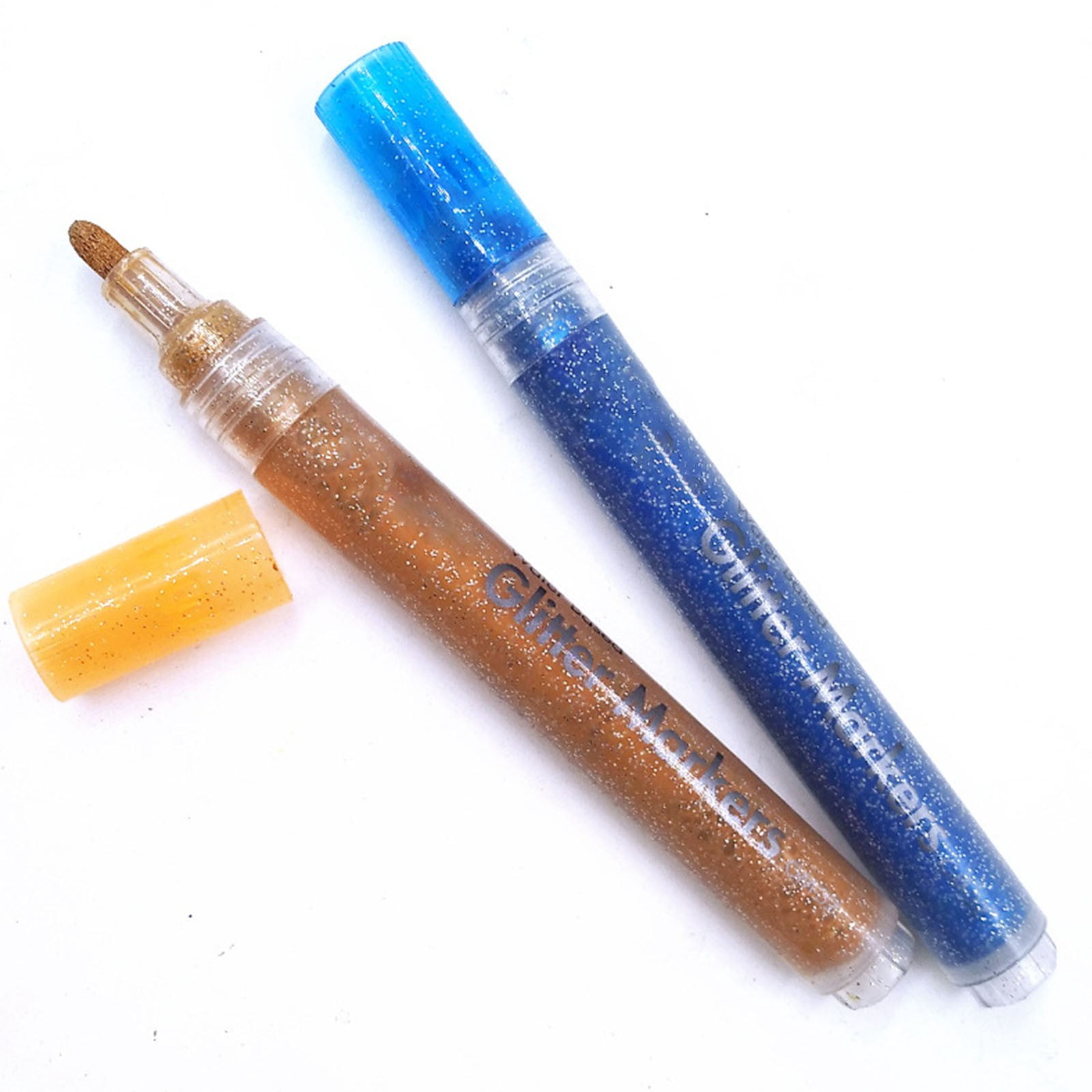 PPKVUFD 12 Glitter Paint Pens for Glass Marking, Rock Painting, Ceramic, Wood, Fabric, Scrapbooking, DIY Craft Making, Coloring - Acrylic Paint Markers Medium Tip 3mm