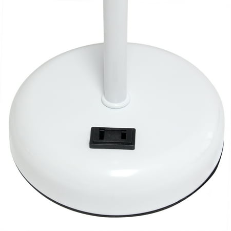 Limelights - Stick Lamp with Charging Outlet and Fabric Shade - White/Aqua
