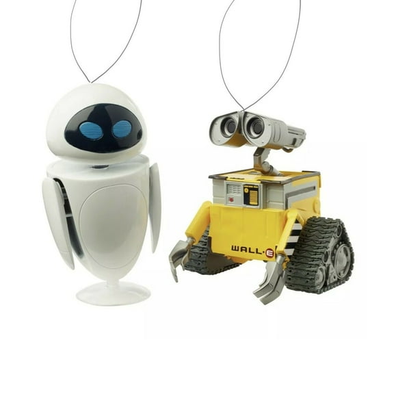 Wall E & Eve Robot 2pc PVC ornament Set Figurine Figure Charms 4” Rare New