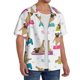 thumbnail image 2 of Balery Yoga Dogs Poses Camisa Casual de Manga Corta con Botones para Hombre, Texturizada, Estilo Cubano, para Playa, Verano-Small, 2 of 5