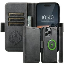 Allytechgroup Magnetic for iPhone 14 Pro Max with Credit Card Slot, Compatible with Magsafe PU Leather Flip Wallet Phone Case with Kickstand Shockproof Protective Bumper for iPhone 14 Pro Max, Black