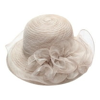 Shiusina Bucket Sun Hats Women's Organza Church Kentucky Derby Fascinator Bridal Tea Party Wedding Hat