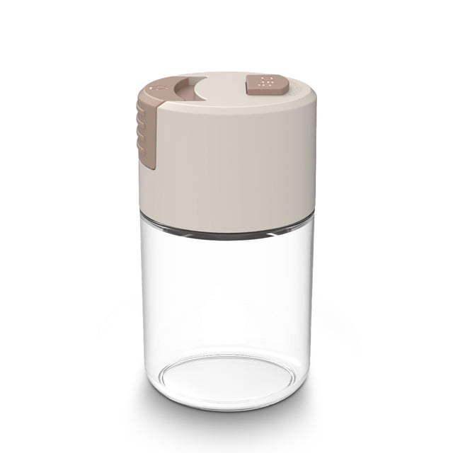 Botellas de vidrio Especias a prueba de polvo Jarras Shaker Contaker Contenedor CUANTETIVO DE SAL Dispensadores de sal de la cocina Accesorios de cocina beige Inevent HA010240-02B