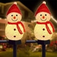 thumbnail image 3 of Injueey Decoraciones navideñas para jardín, luces solares de Navidad para patio, luces solares navideñas de muñeco de nieve Kits de decoración para fiestas azul, 3 of 6