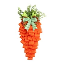 Moocorvic Large Carrot Wreath Easter Door Decoration Farmhouse Spring Decor for Door Window 21.65x11.8inches, Orange