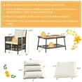 thumbnail image 4 of Costway 5PCS Patio Rattan Furniture Set Cushioned Sofa Armrest Wooden Tabletop, 4 of 9