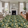 thumbnail image 2 of Vintage Flower Area Rugs Collection 5'x7', Green Spring Floral Leaves Pastoral Birds Plants Non Slip Indoor Rectangle Throw Runner Rug Floor Mat Carpet for Living Room Dining Table Bedroom Nursery, 2 of 9