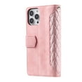 thumbnail image 4 of Dteck Wallet Case for iPhone 14 Pro, Soft TPU Shockproof Card Slots Holder Flip Folio Case with Kickstand Magnetic Clasp Wrist Strap Crossbody Long Lanyard Phone Cover for iPhone 14 Pro,Rosegold, 4 of 12