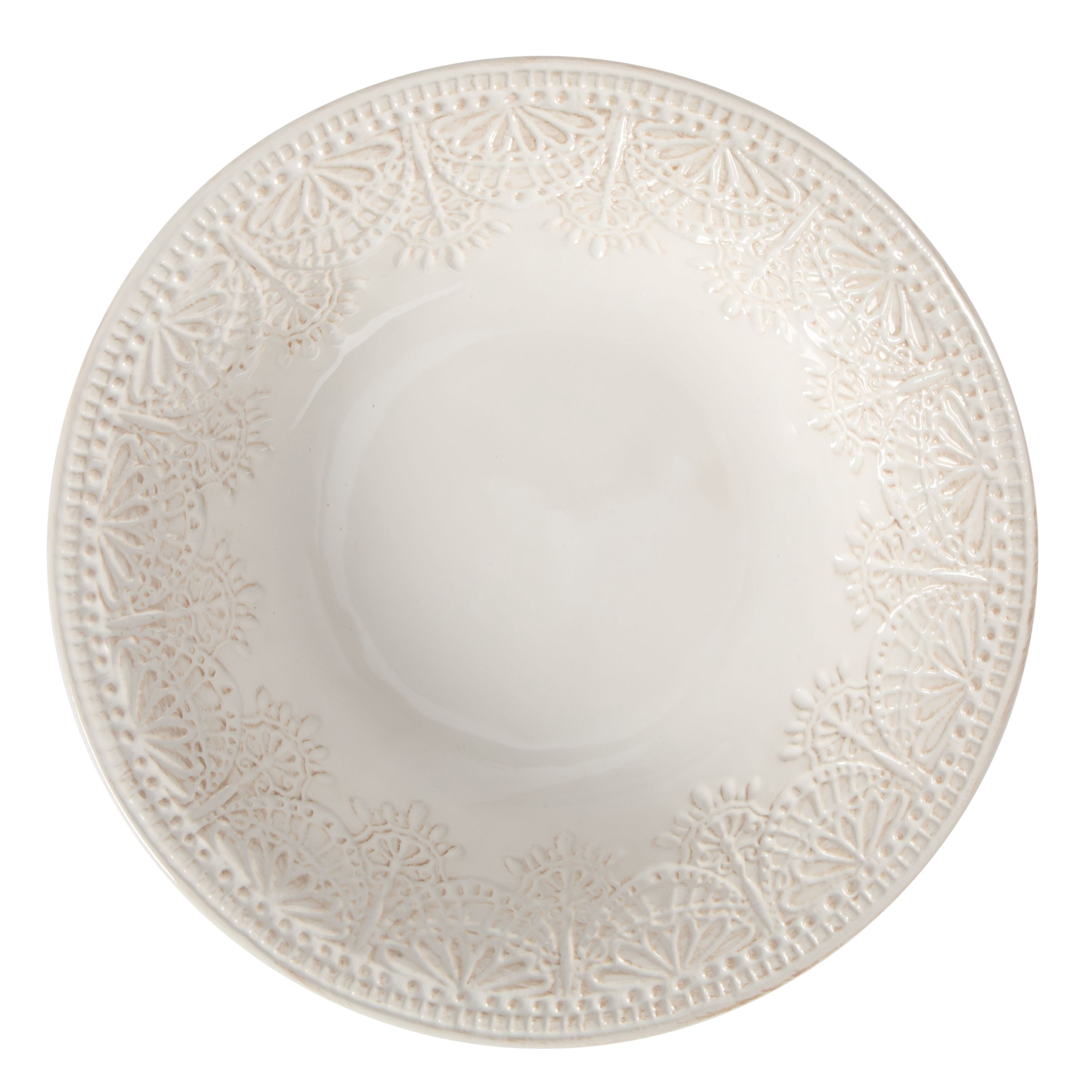 The Pioneer Woman Vintage Lace Stoneware Bowl, Linen