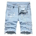 thumbnail image 3 of HCNTES Men's Casual Denim Shorts Classic Fit Summer Fashion Ripped Short Jeans(Blue,XXL), 3 of 9