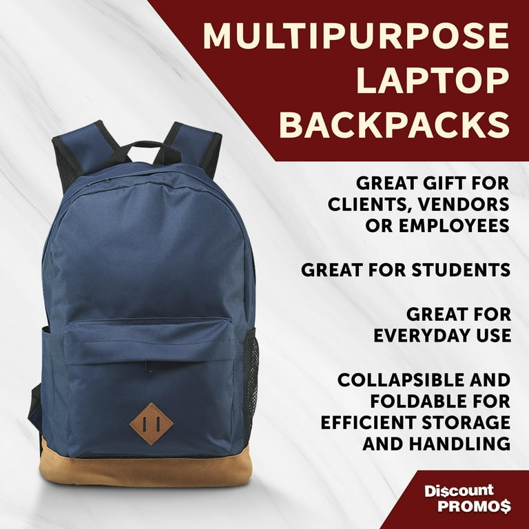 Multipurpose Laptop Backpacks Set of 10 Bulk Pack Lots of Features for Everyday Use Perfect for Students Employess Businessman Blue