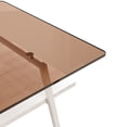 thumbnail image 2 of Sumdeal 38.58“ Rectangle Coffee Table,2-Tier Tempered Glass Tabletop with Metal Legs, Modern Center Accent Table Simple Cocktail Tables for Living Room,Brown Glass and White, 2 of 7