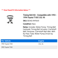 thumbnail image 2 of Timing Belt Kit - Compatible with 1993 - 1994 Toyota T100 3.0L V6, 2 of 2