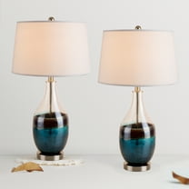 Modern Table Lamps Set of 2,Transitional Table Lamp for Living Room, Contemporary Glass Table Lamp for Bedroom, Nightstand, Hotel