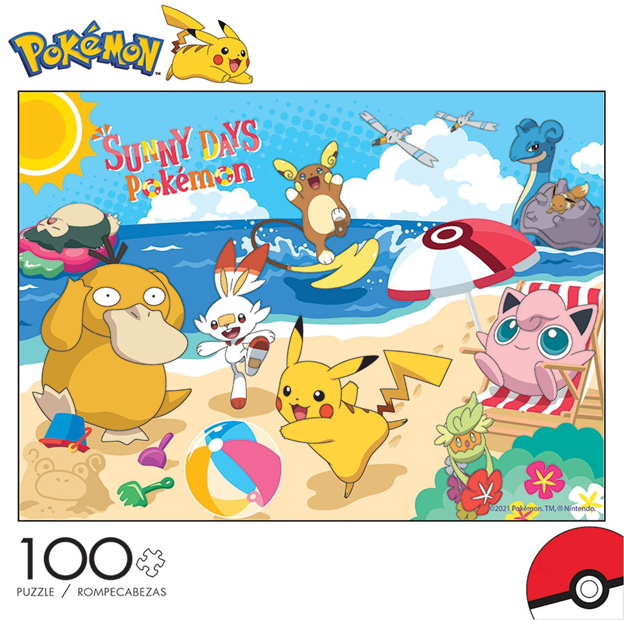 Buffalo Games 100-Piece Entertainment - Pokemon - Beach Day Interlocking Jigsaw Puzzle