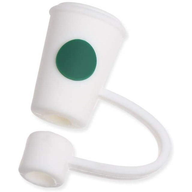Silicone Straw Plug Drinking Dust Cap Cute Splash Proof Straw Tips Reusable Cartoon Plugs Cover Cup Accessories (Green Bottle Cap)