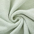 thumbnail image 4 of Americanflat 50x60 Throw Blanket, 100% Cotton with Fringe, Light Green and White Herringbone, all seasons blanket, 4 of 6