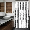 thumbnail image 4 of Boho Black White Stall Small Half Size Shower Curtain 36x72 Inch Geometric Chevron Herringbone Striped RV Single Narrow Tiny Walkin Dorm Decor Fabric Bathroom Set Polyester Waterproof, 4 of 6