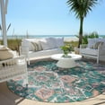 thumbnail image 6 of Addison Rugs Chantille Indoor/Outdoor Traditional Oriental Emerald Washable Round Rug, 8' x 8', 6 of 6