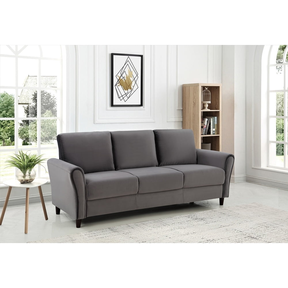Uspridefurniture Corel 80.31" Flared Arm Gray Velvet Sofa