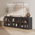 thumbnail image 4 of BELLEZE Bijou Set of 3 Modular Sideboard Cabinets (94.5" Extra Long) - 6-Door Media Console TV Stand for 85+ Inch TV - Modern Arched Glass Buffet Credenza for Large Dining Room & Living Area- Ebony, 4 of 7