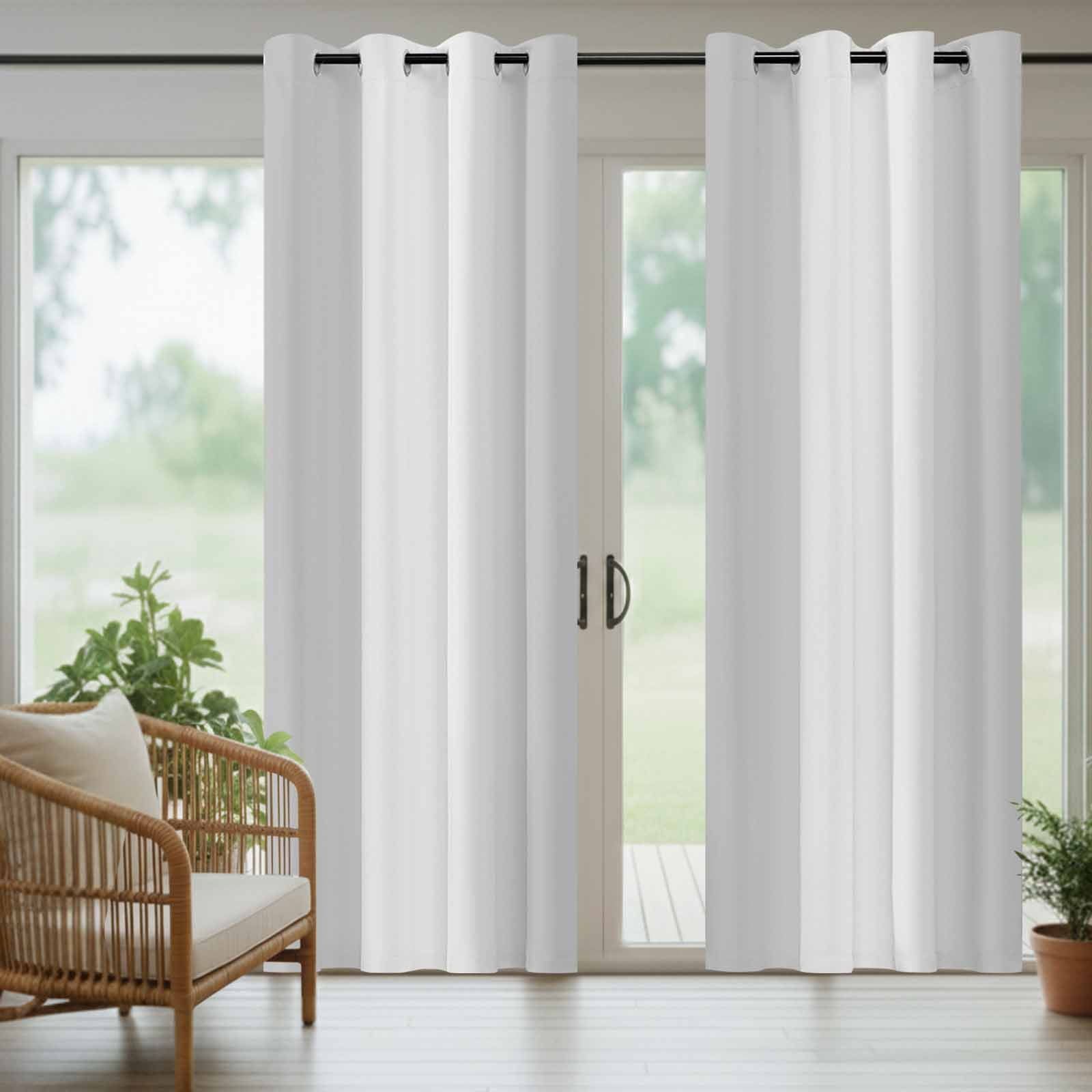 Grey Ombre Outdoor Curtains for Patio, Modern Abstract Art Gradient Minimalist Sunshade Privacy Drapes Grommet Waterproof Outside Curtains for Porch/Cabana/Balcony 54"x 108", 1 Panel