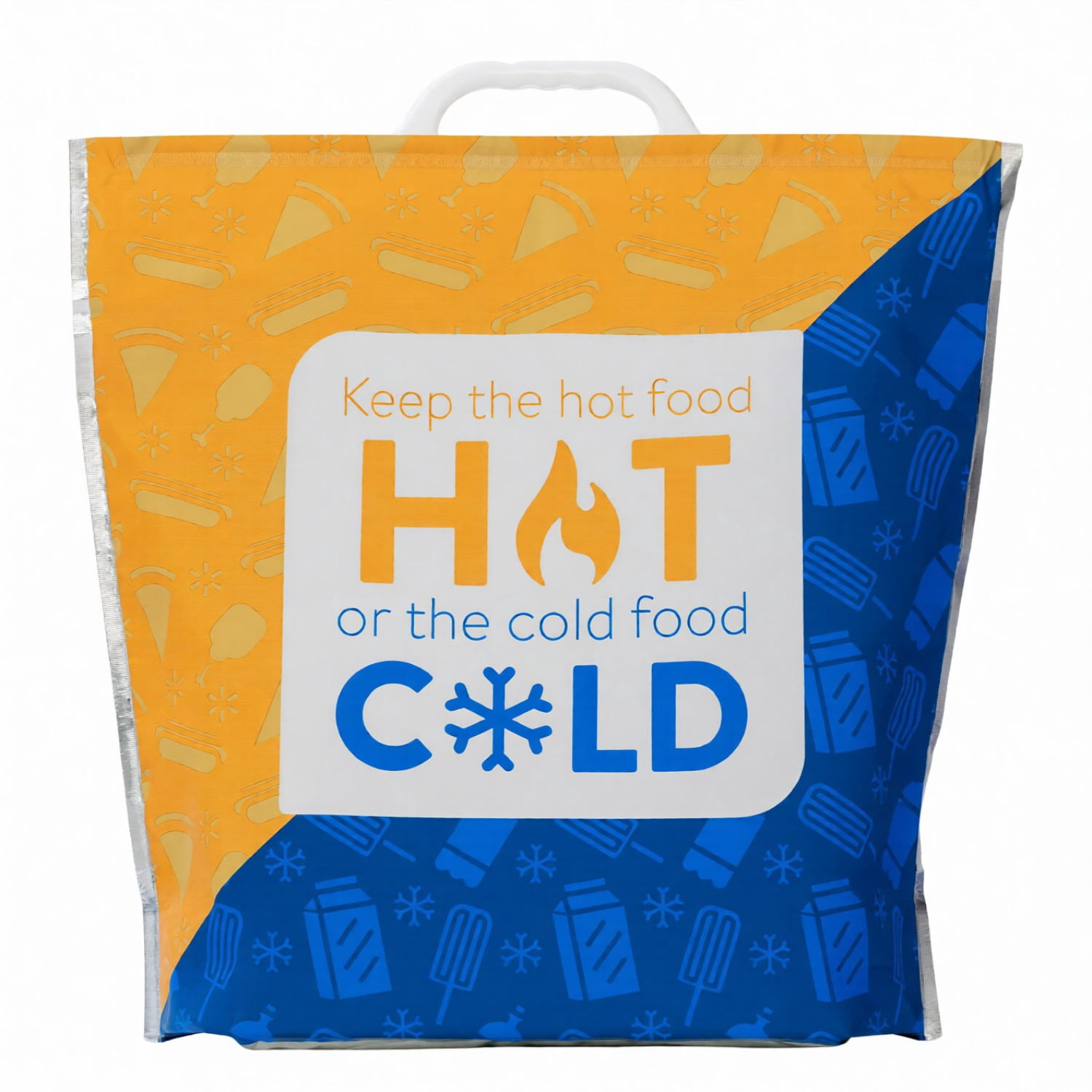 (5 pack) Walmart Insulated Reusable Shopping Bag Grocery Cooler Tote, Blue/Yellow