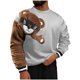 thumbnail image 2 of Blusas y camisas de manga larga con cuello redondo para hombre, estilo casual, con bloques de color, cuello redondo, manga larga, estilo jersey, blusa de poliéster para hombre., 2 of 8