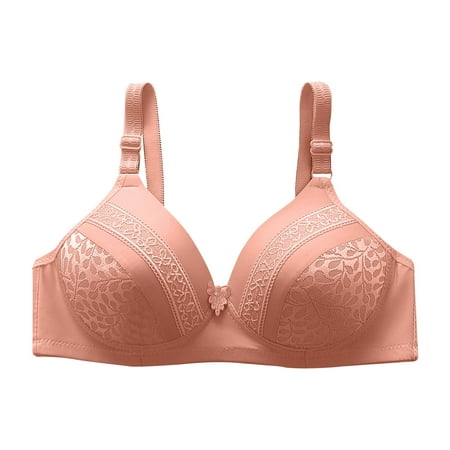 DJskiyers Women s Minimizer Bras Floral Push up Bralette Sexy V Neck Wireless Bra Adjustable Straps Full Coverage Bras Fashion Brassiere