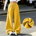thumbnail image 2 of Nestiefly Women’s Barrel Sweatpants Wide Leg Baggy Pants High Waisted Joggers with Drawstring Waist with Pockets 2026 Yellow 2XL, 2 of 8