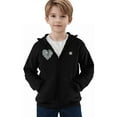 thumbnail image 4 of ATOGUTA Heated Hoodie for Boys Lightweight Electric Heating Hooded Sweatshirt Winter Outdoor Warm Jacket with No Battery Size 4T-13 Black, 4 of 6