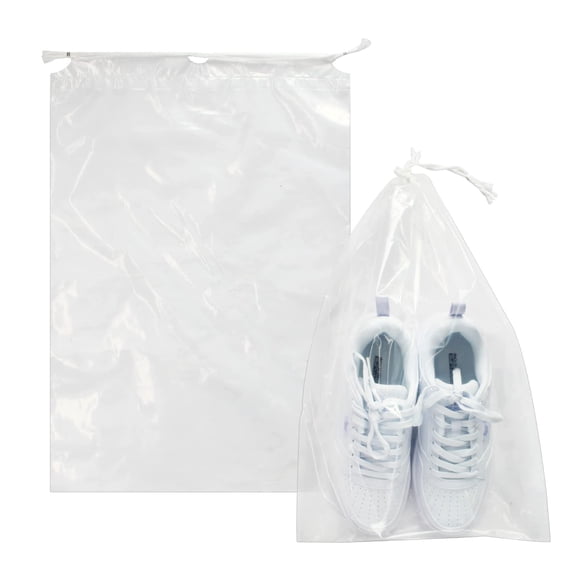 Bolsas de plástico con cordón para zapatos Belinlen, transparentes, 30,5 x 45,6 cm