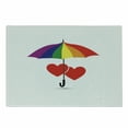 thumbnail image 1 of Pride Cutting Board, Heart Signs over Rainbow Umbrella Romantic LGBT Love Valentine's Day Couples, Decorative Tempered Glass Cutting and Serving Board, Small Size, Multicolor, by Ambesonne, 1 of 1
