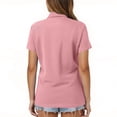 thumbnail image 4 of Nestiefly Women's Polo Cotton Shirts Casual Sun Work 3 Buttons Short Sleeve Collared Summer Casual Wicking Golf Shirt Watermelon Red S, 4 of 5