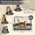 thumbnail image 6 of Stainless Steel Litter Box with Lid, 135° Flip-Top Extra Large Cat Litter Pan, Enclosed Metal Litter Box with Litter Scoop & Filter Pedal, Anti-Leakage, Odor Free, Front & Top Dual Entry, 6 of 8