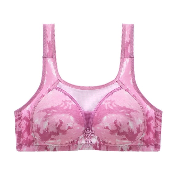 Women's Underwear Summer Soild Color Wire Free Bra One-Piece Bra Back Buckle Underwear