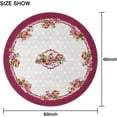thumbnail image 2 of Spring Tablecloth Round 60 inch Diameter Antique Floral Fruit Decor, Baroque Vintage Pattern Table Cloth for Kitchen Table Outdoor, Burgundy Oblong/Rectangle, 2 of 2